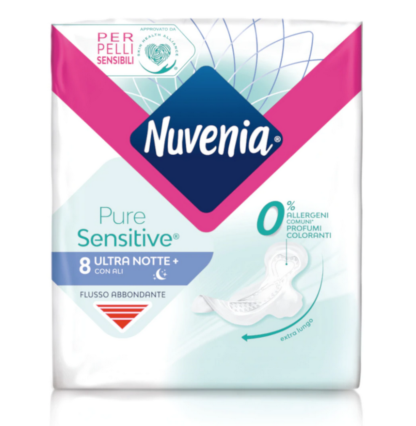 ASSORBENTI NUVENIA PURE SENSITIVE 8 ULTRA NOTTE+