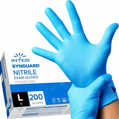 intco medical 100 guanti in Nitrile L senza polvere, senza lattice, ipoallergenici