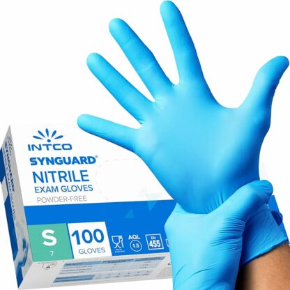 intco medical 100 guanti in Nitrile S senza polvere, senza lattice, ipoallergenici