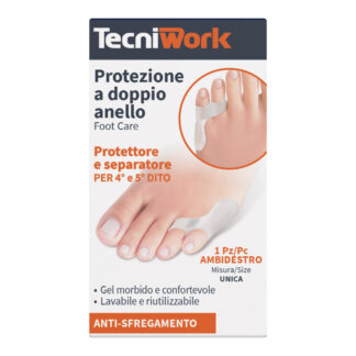 TECNIWORK Protezione a doppio anello per 4° e 5° dito in Gel 1 pz AMBIDESTRO TG.UNICA