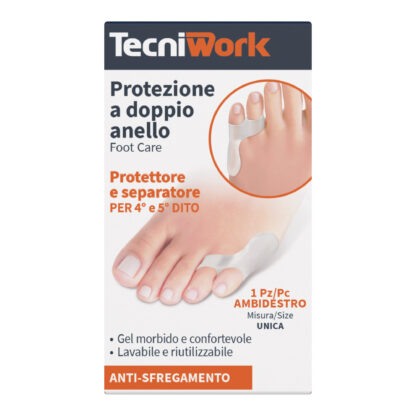 TECNIWORK Protezione a doppio anello per 4° e 5° dito in Gel 1 pz AMBIDESTRO TG.UNICA