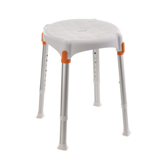 SGABELLO BAGNO TONDO CON VASSOIO ALTEZZA REGOLABILE BIANCO Wimed